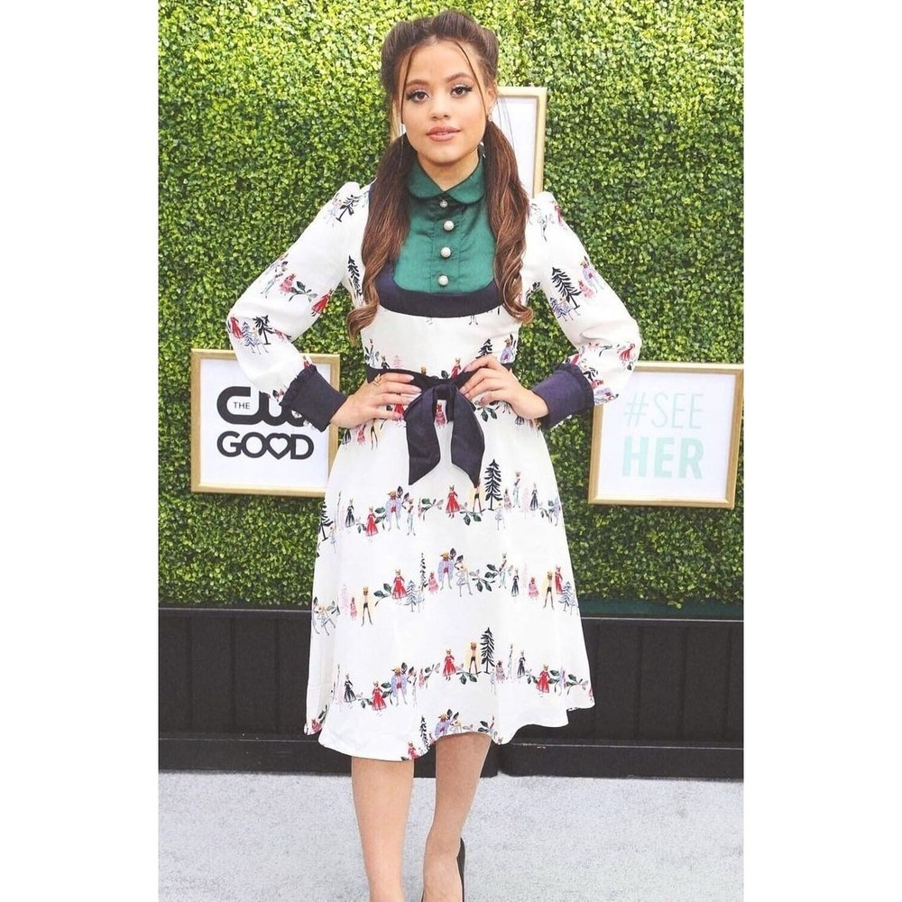 The Moon Folklore Print Midi Dress ASO Sarah Jeffery Cottagecore Modest Canada